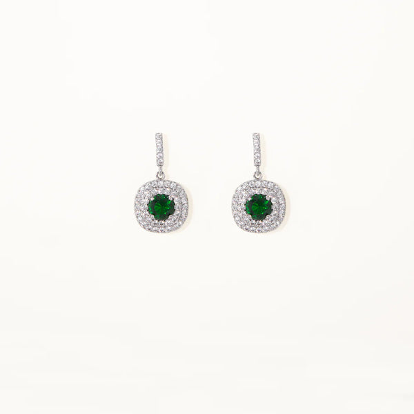 Joyería Aretes Halo Verdes