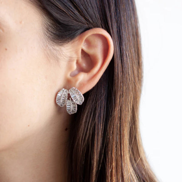 Joyería Aretes Hoja Cristal
