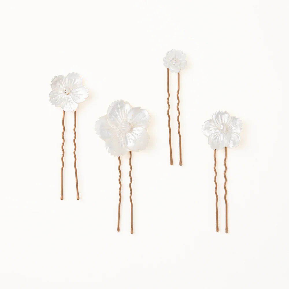 Tocado Pin Flores Concha Nácar (4)