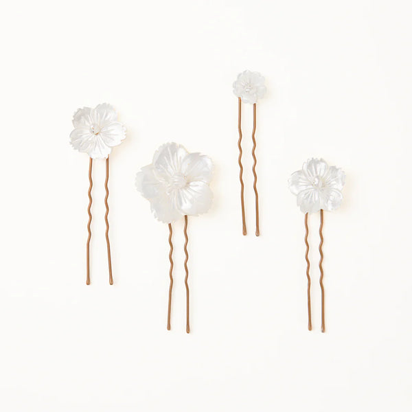 Tocado Pin Flores Concha Nácar (4)