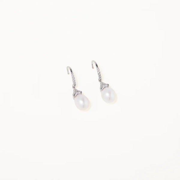 Joyería Aretes Perla Plata